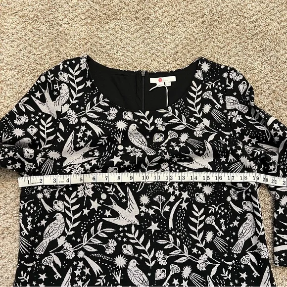 Boden Womens Size US 14 Winifred Dress Black Mystic Woodland Jacquard Bird Print - Picture 6 of 8